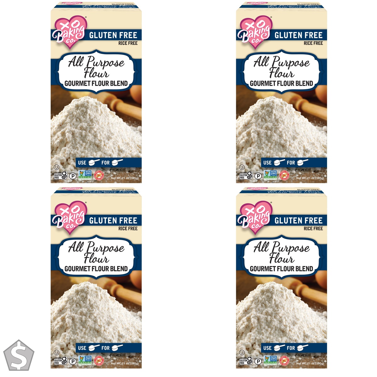 XO BAKING Gluten Free All Purpose Flour Blend 595g (Pack of 4)