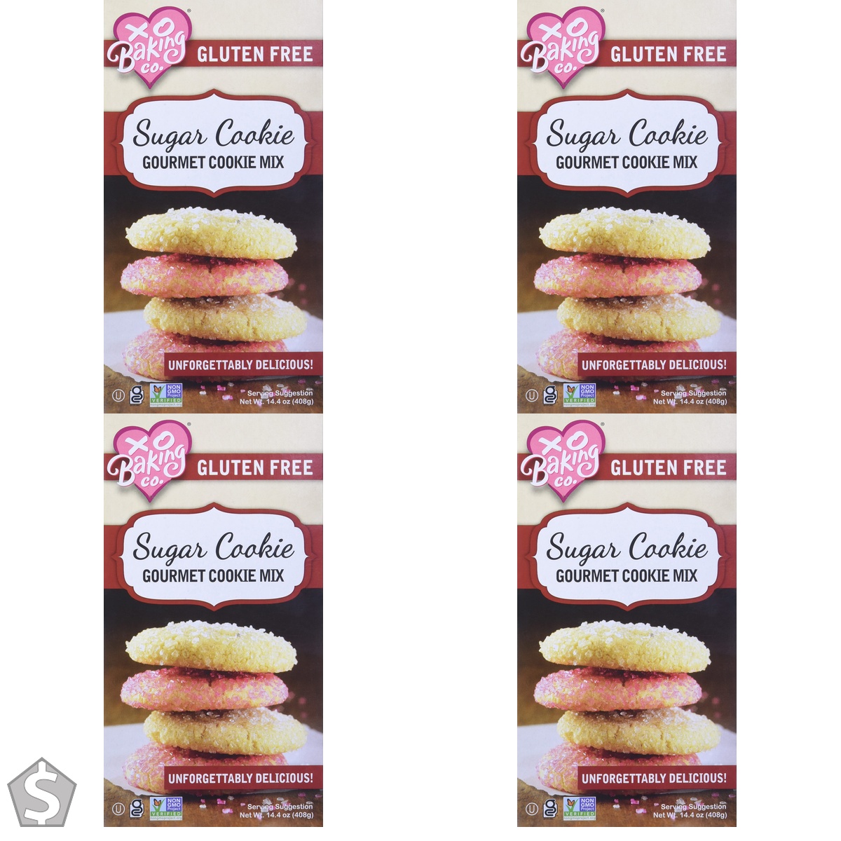 XO BAKING Gluten Free Sugar Cookie Mix 408g (Pack of 4)