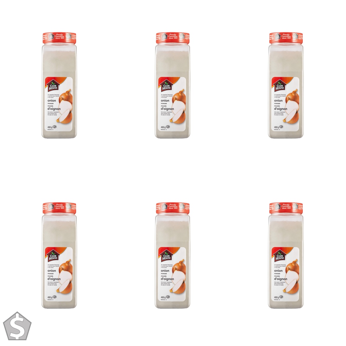 Club House, Quality Natural Herbs and Spices, Onion Powder, 480g (Pack of 6)