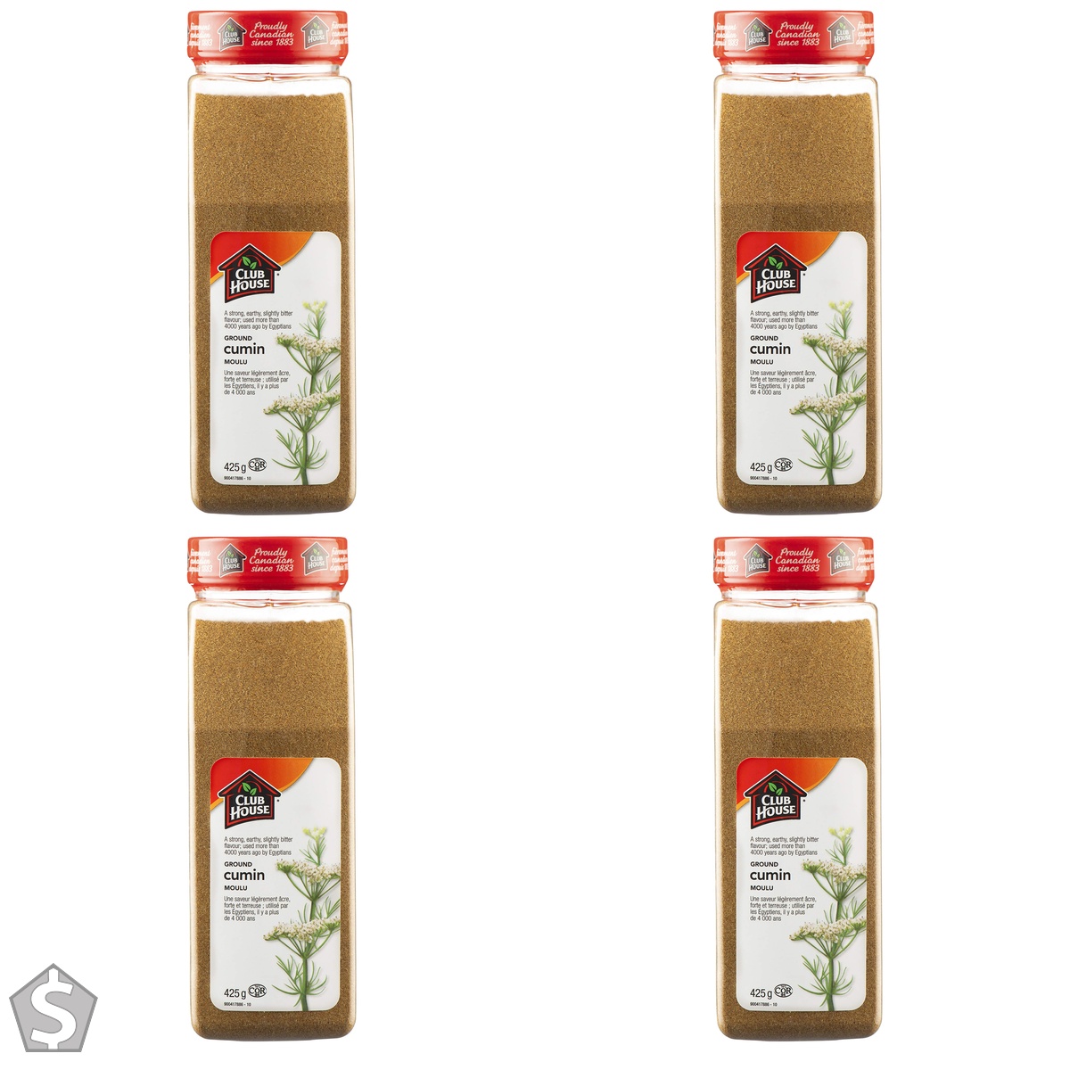 Club House, Quality Natural Herbs and Spices, Ground Cumin, 425g (Pack of 4)