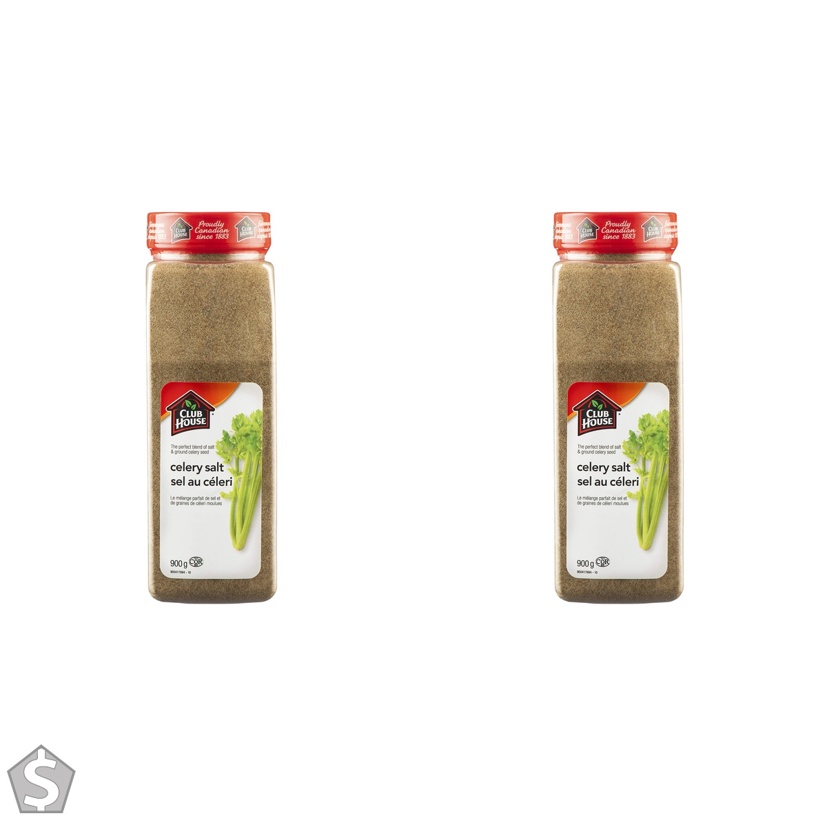 Club House, Quality Natural Herbs & Spices, Celery Salt, 900g (Pack of 2)