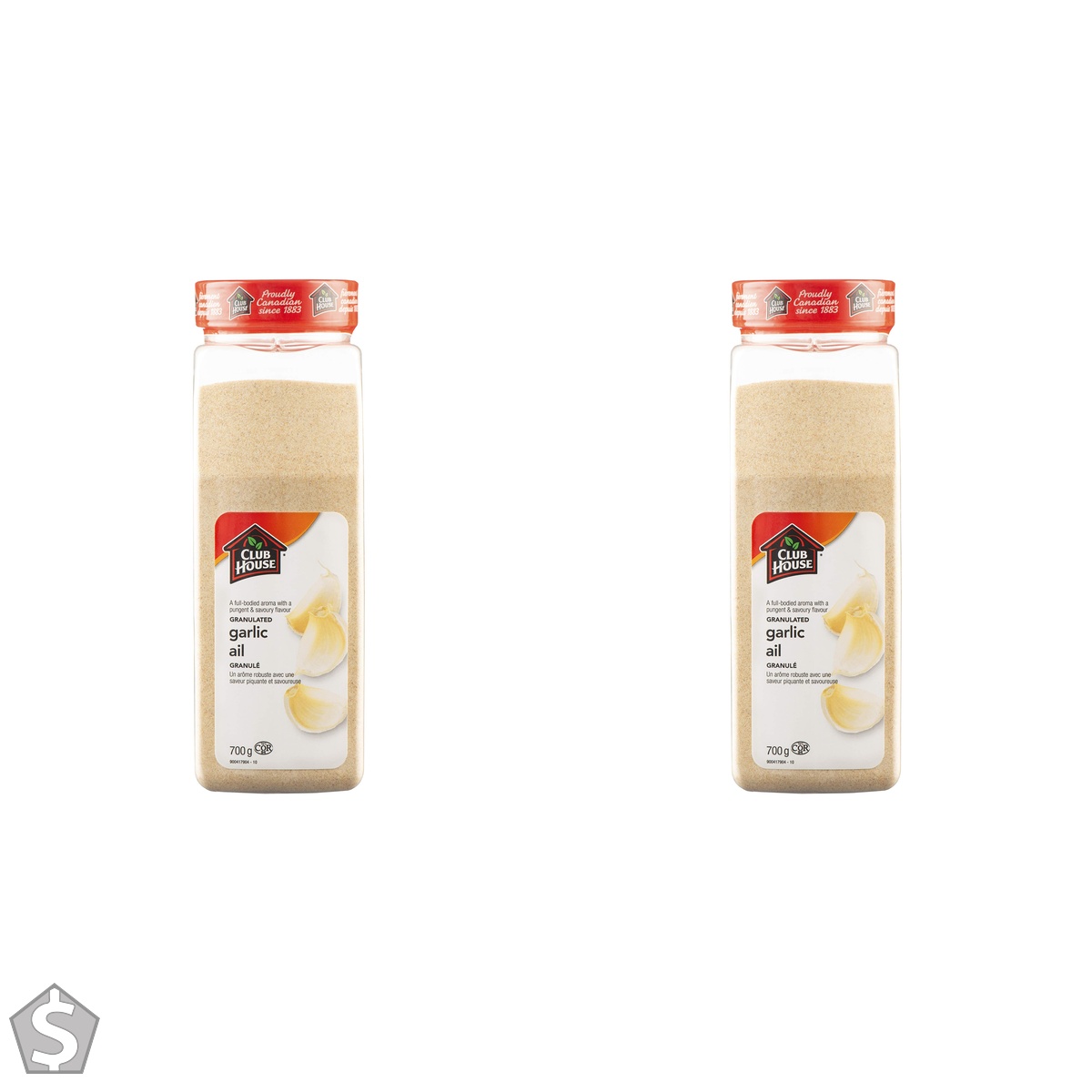 Club House, Quality Natural Herbs and Spices, Granulated Garlic, 700g (Pack of 2)