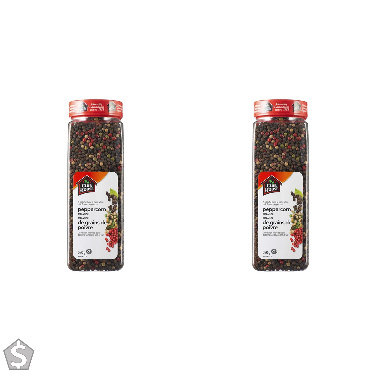Club House, Quality Natural Herbs and Spices, Peppercorn Mlange, 580g 20.4 Ounce (Pack of 2)