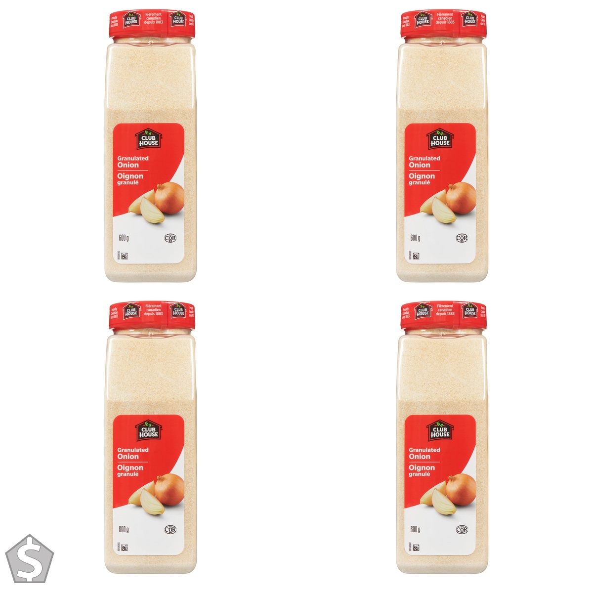 Club House Granulated Onion, Kosher, Vegetarian, Provides The Full Bodied Aroma And Pungent Flavour Of Onion In A Convenient Granulated (Pack of 4)