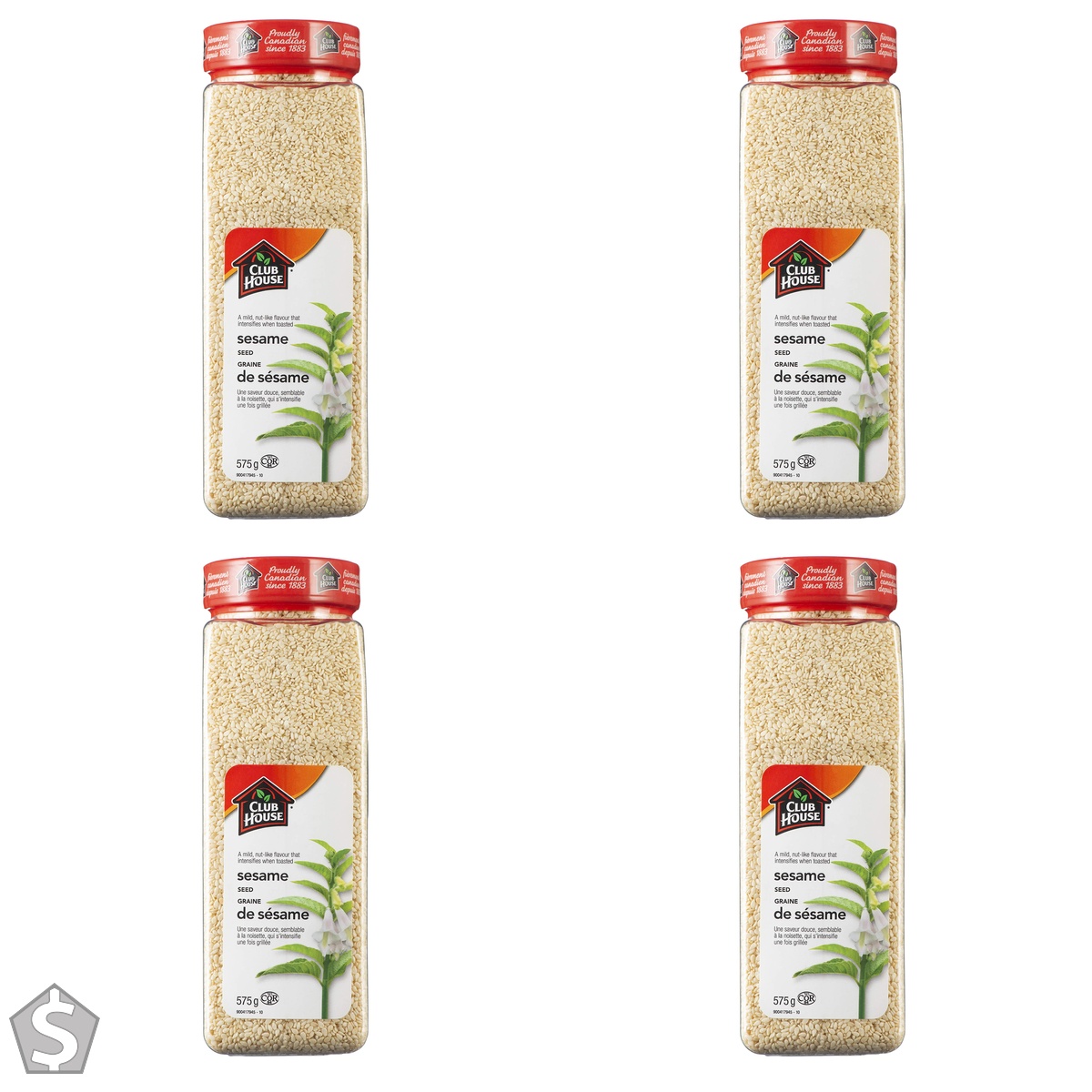 Club House Sesame Seed, Kosher, Vegetarian, Sweet Nutty Flavouring, Compliments Stir-Fries, Sushi, Coatings for Meat or Fish, Noodles & (Pack of 4)