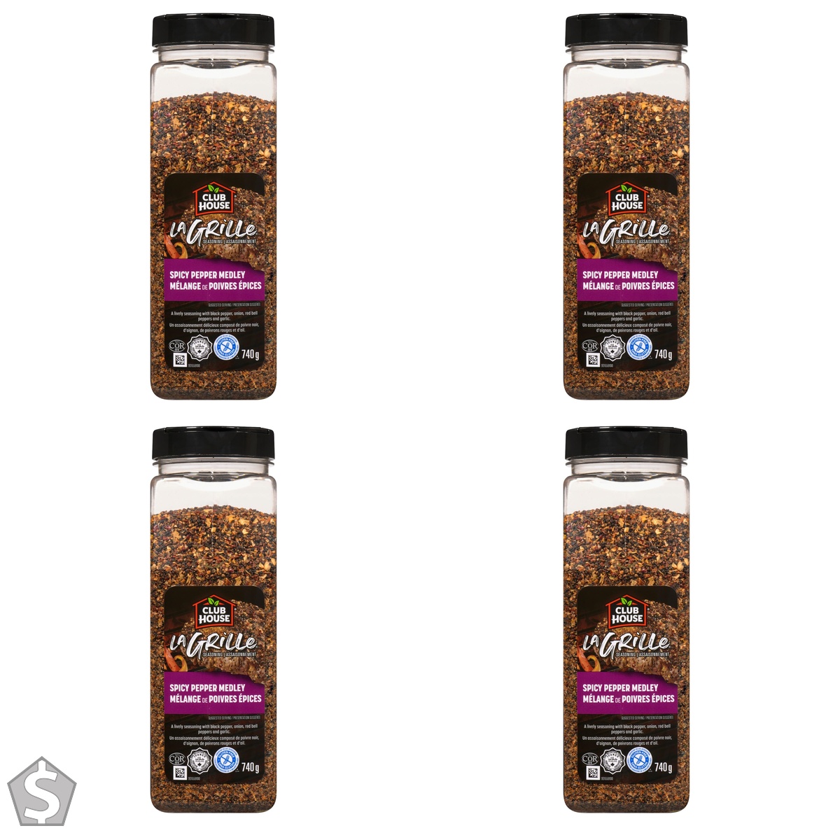 Club House La Grille, Grilling Made Easy, Spicy Pepper Medley Seasoning, 740g (Pack of 4)