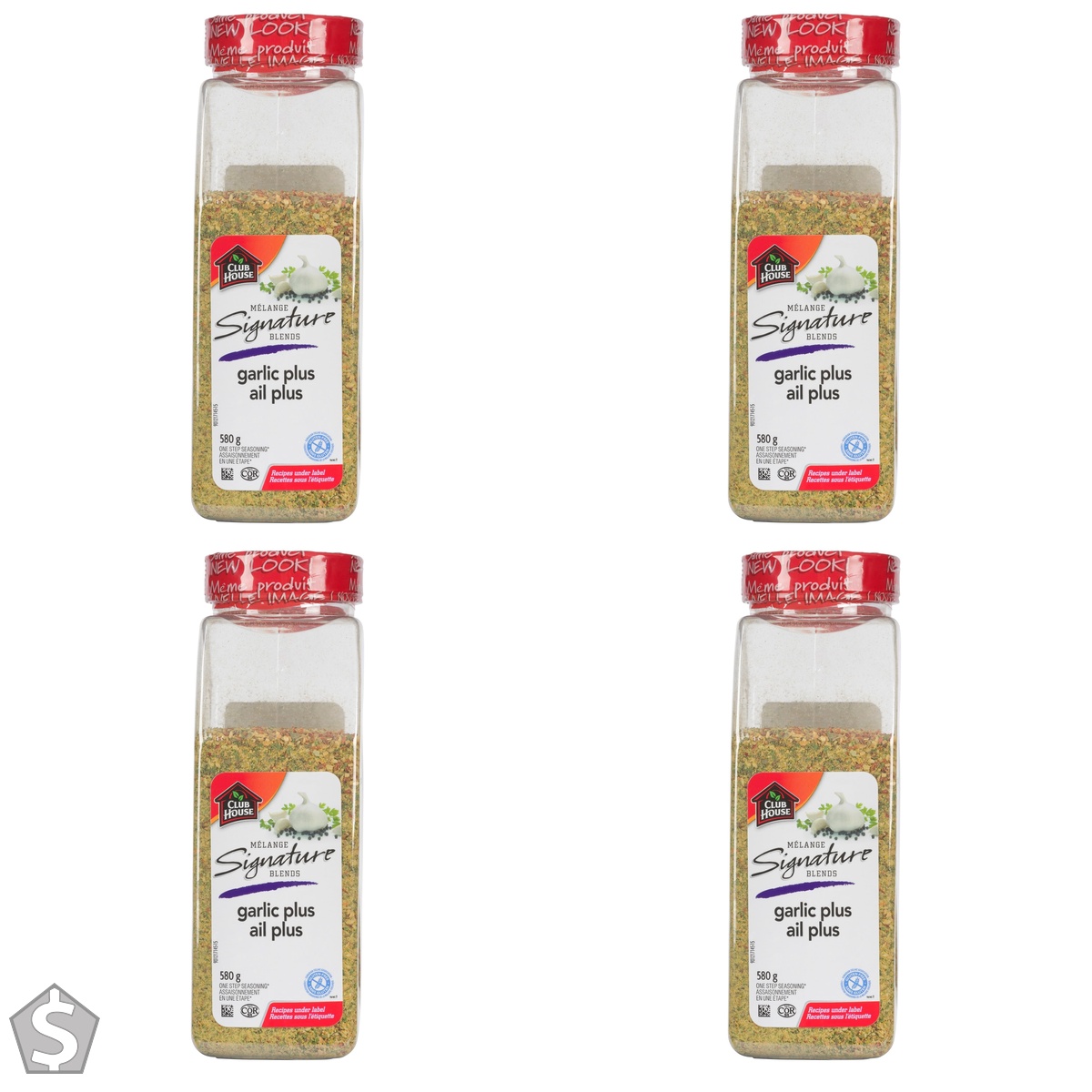 Club House Garlic Plus One Step Seasoning, Gluten-Free, Kosher, Taste And Aroma Of Garlic Plus Dehydrated Vegetables, Perfect Addition To (Pack of 4)