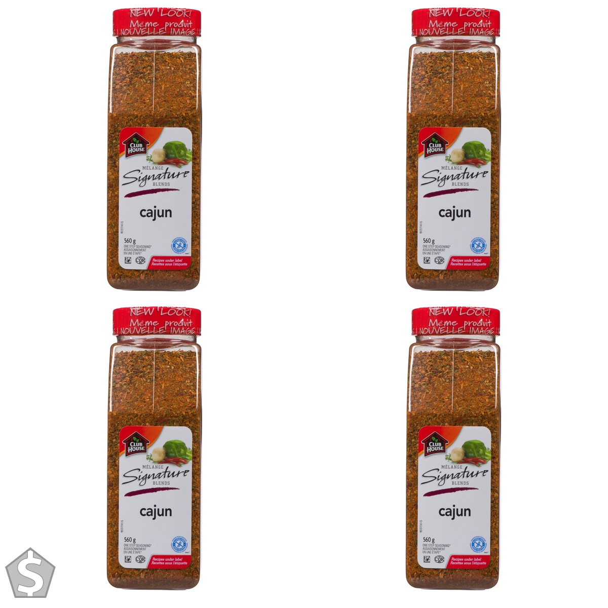 Club House, Quality Natural Herbs & Spices, One Step Seasoning, Cajun 560g, Case Pack Count 12 560 g (Pack of 4)