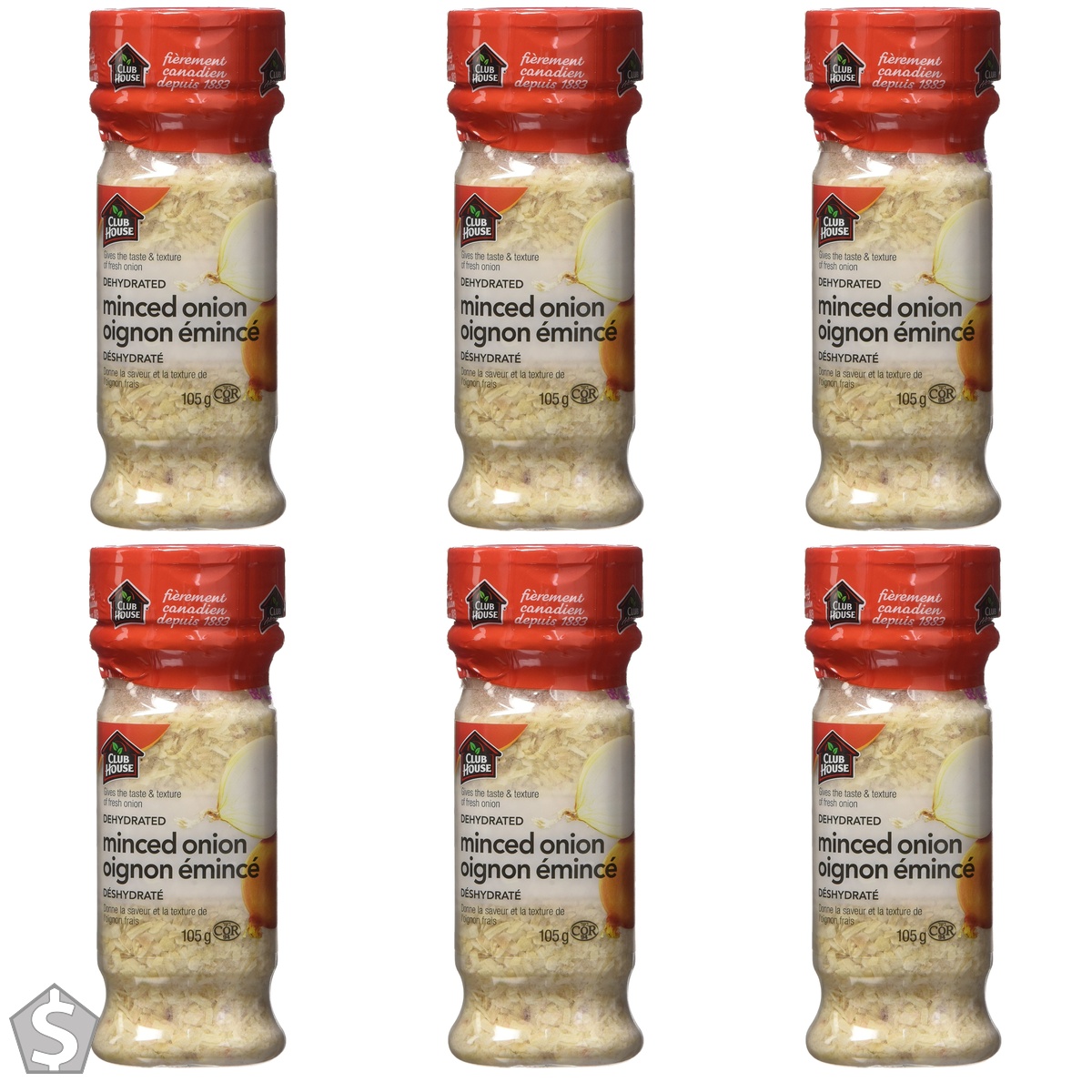 Club House, Quality Natural Herbs & Spices, Dehydrated Minced Onion, 105g (Pack of 6)