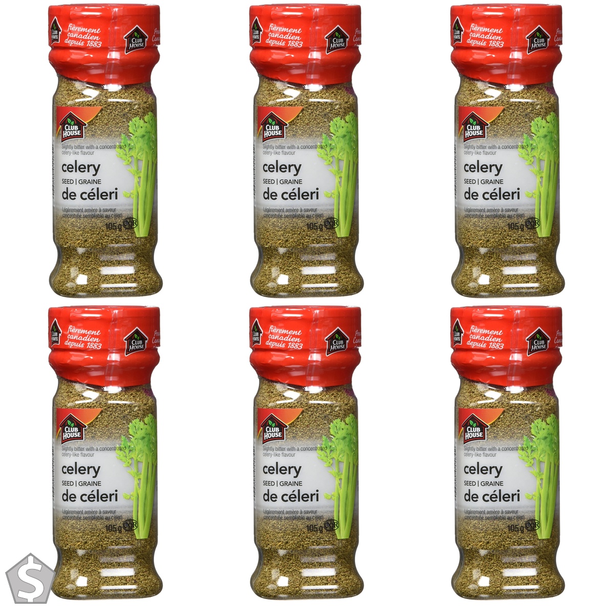 Club House, Quality Natural Herbs & Spices, Celery Seed, 105g (Pack of 6)