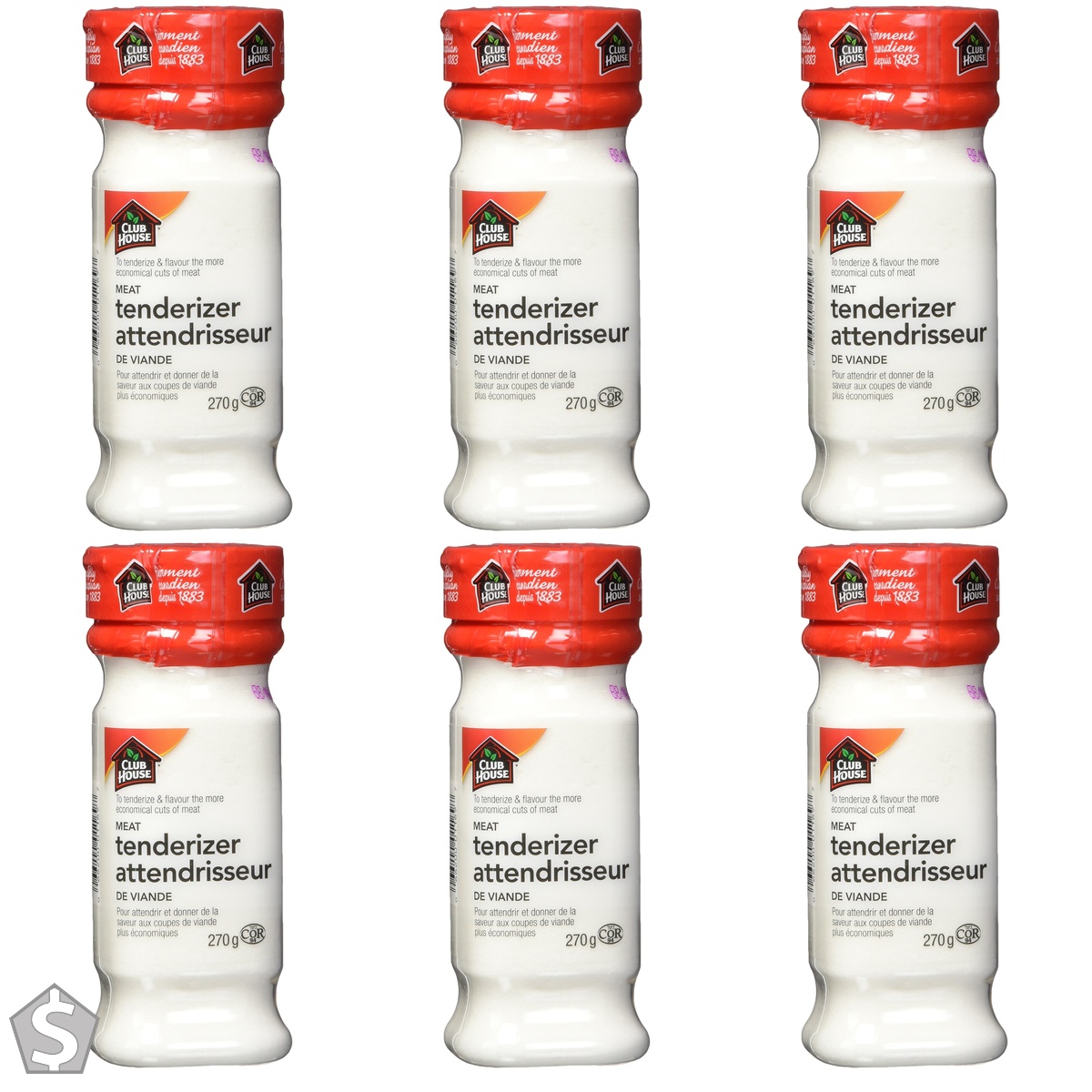 Club House, Quality Natural Herbs & Spices, Meat Tenderizer, 270g (Pack of 6)