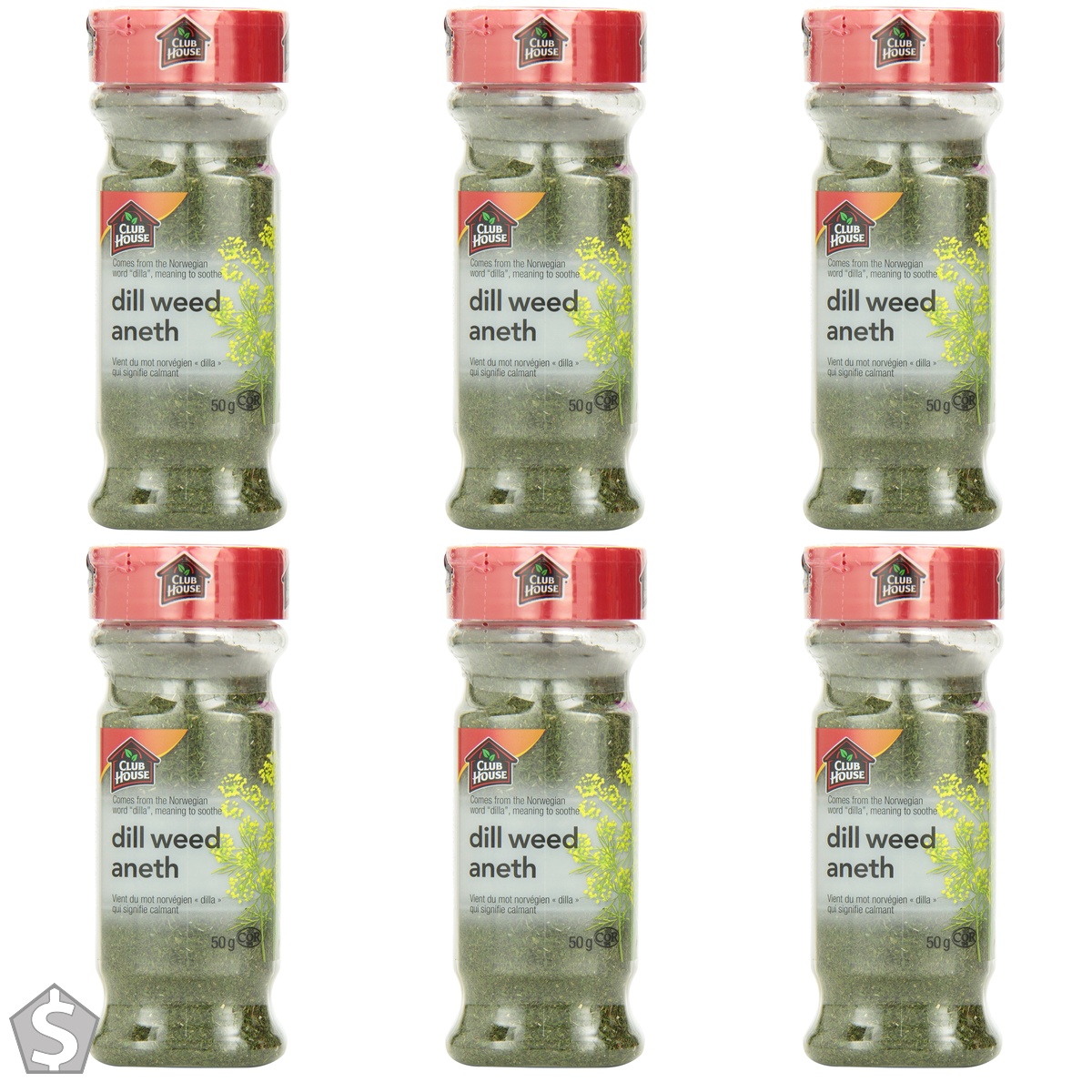 Club House, Quality Natural Herbs & Spices, Dill Weed, 50g (Pack of 6)