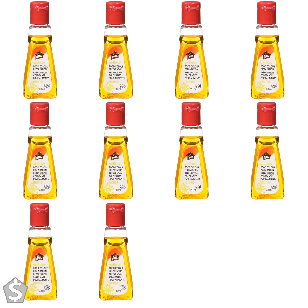 Club House, Food Colour Preparation, Yellow, 28ml (Pack of 10)