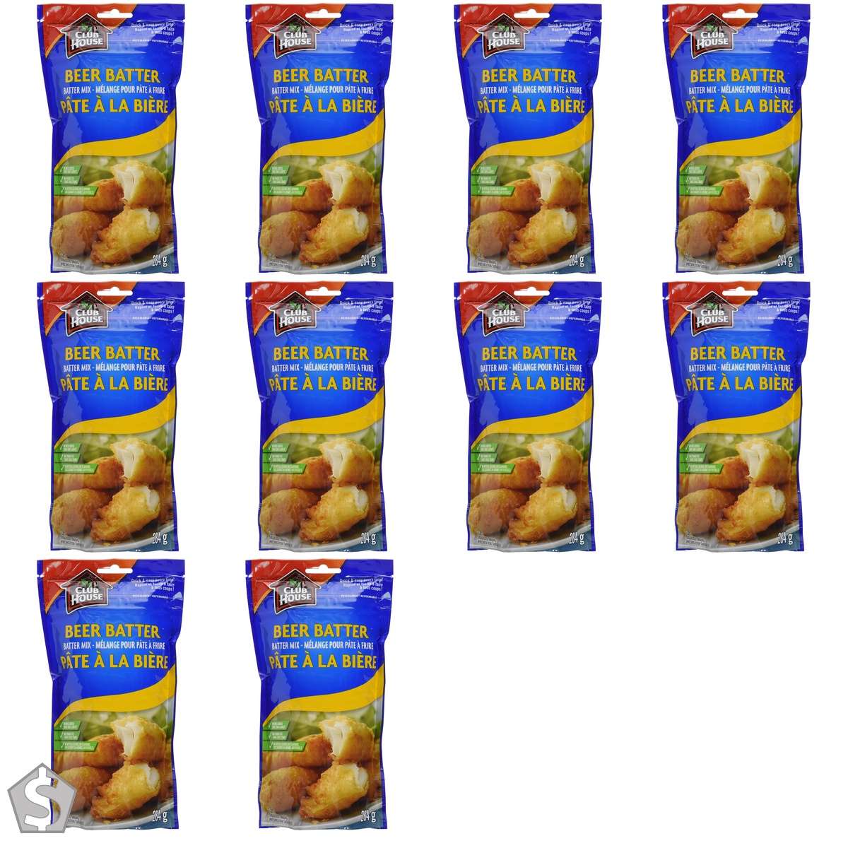 Club House, Quality Quick and Easy Batter Mix, Beer Batter, 284g 10 Ounce (Pack of 10)