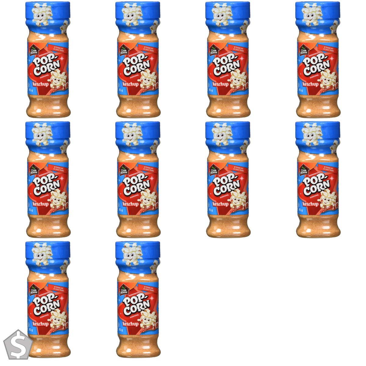 Club House, Quality Natural Herbs & Spices, Popcorn Seasoning, Ketchup, 185g (Pack of 10)