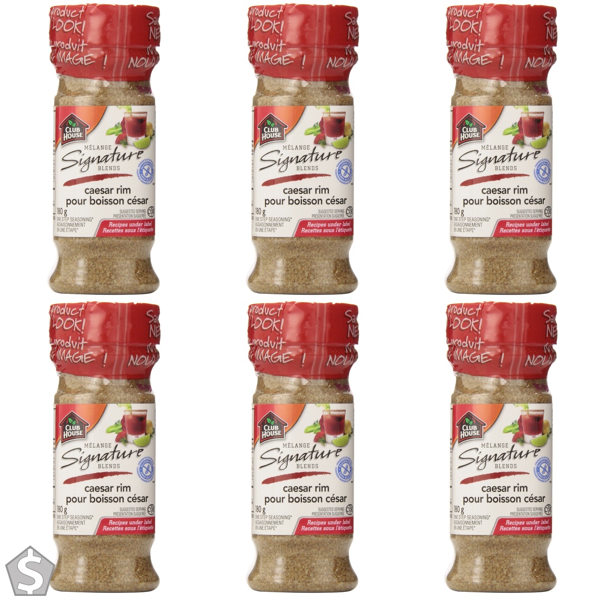 Club House, Quality Natural Herbs & Spices, Signature Blend, Caesar Rim, 180g Packaging may vary 180 g (Pack of 6)