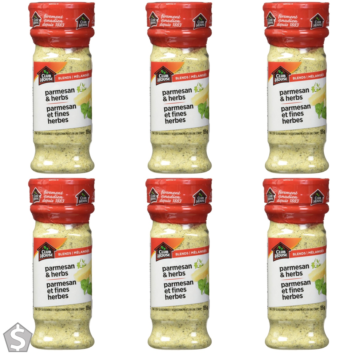 Club House Parmesan & Herb Signature Blend, Gluten-Free, Kosher, Halal, Blended Parmesan & Herbs, Perfect Savoury Compliment to Grilled (Pack of 6)