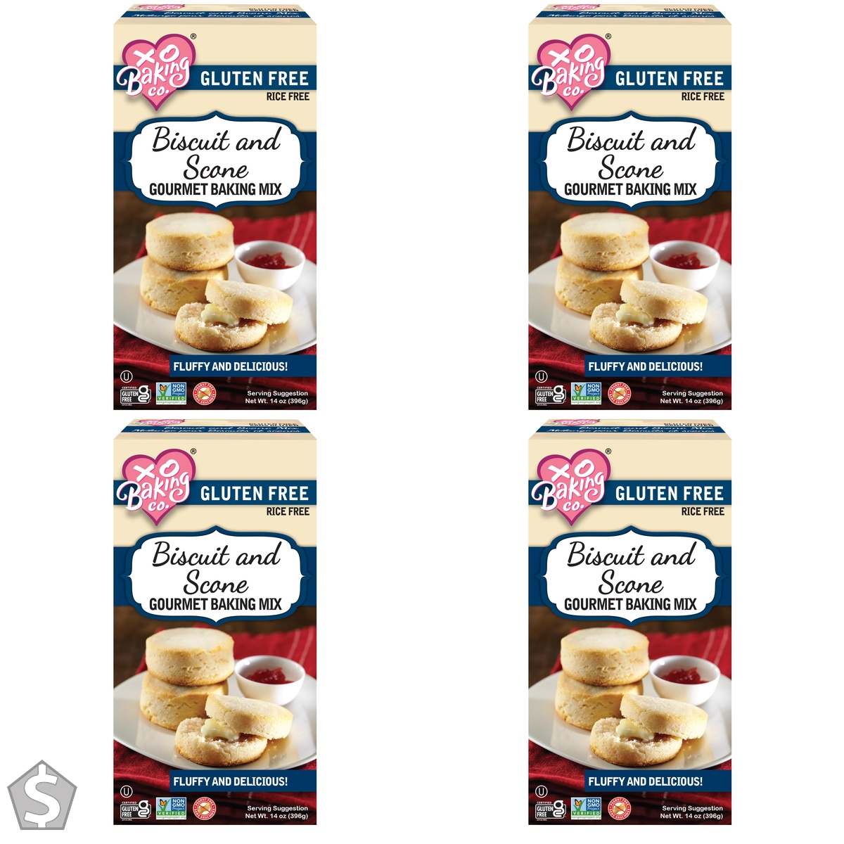 XO BAKING Gluten Free Biscuit and Scone Mix 396g (Pack of 4)