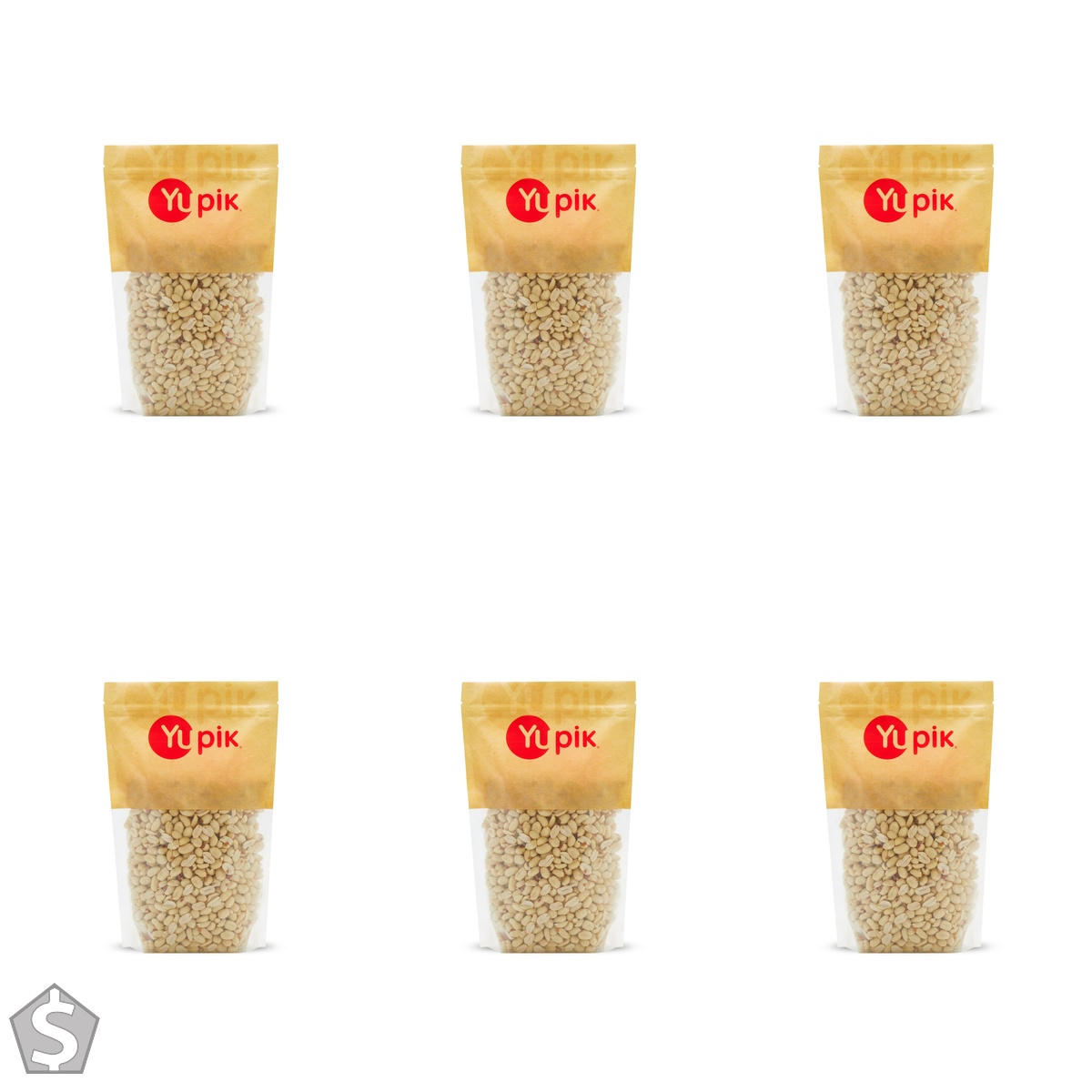 Yupik Blanched Peanuts, Skinless & Raw, 1 kg, Kosher, Crunchy Nuts, No Skins, Unsalted, Oil-Free, Source of Fiber, Protein Snacks, Ideal (Pack of 6)