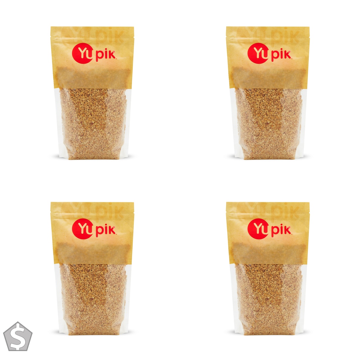 Yupik Dry Roasted Chopped Peanuts, 1 kg, Kosher, Gluten-Free, Vegan, Crunchy Diced Nuts, Small Pieces, No Skins, Unsalted, Oil-Free, Nut (Pack of 4)