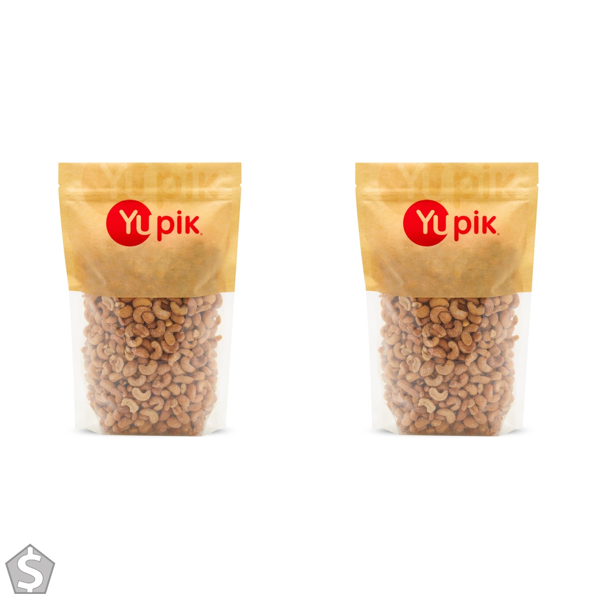Yupik Roasted Salted Whole Cashews, 1 kg, Gluten-Free, Kosher, Vegan, Seasoned Nuts, Lightly Coated with Salt, Source of Protein & Iron (Pack of 2)