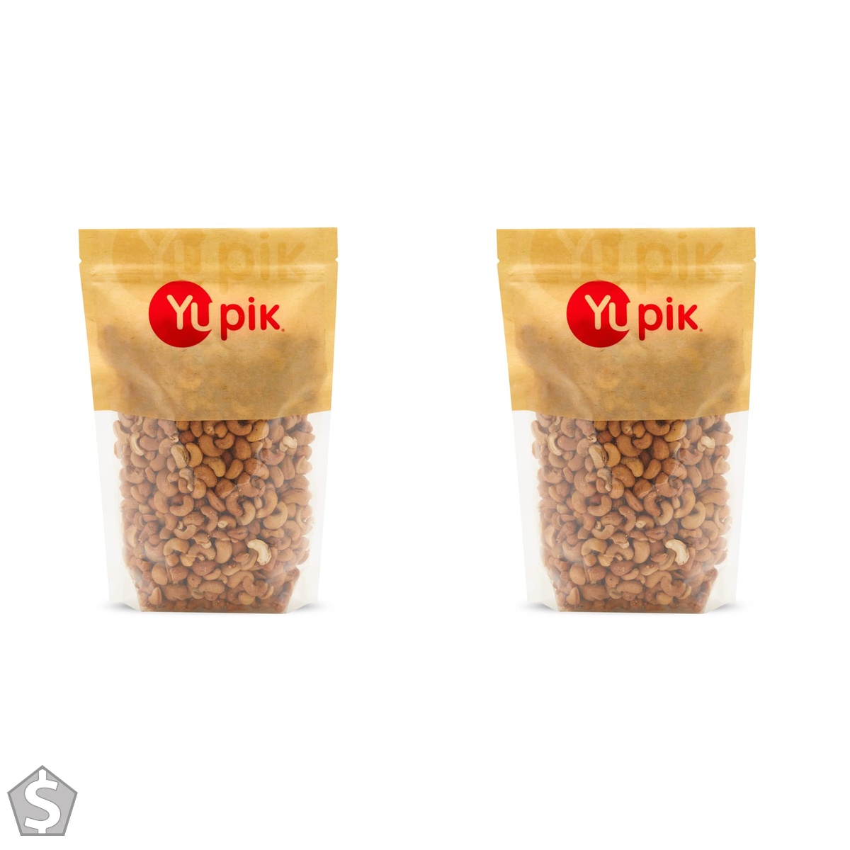 Yupik Roasted Unsalted Whole Cashews, 1 kg, Gluten-Free, Kosher, Vegan, Crunchy Nuts, Lightly Roasted, No Added Salt, Source of Protein & (Pack of 2)