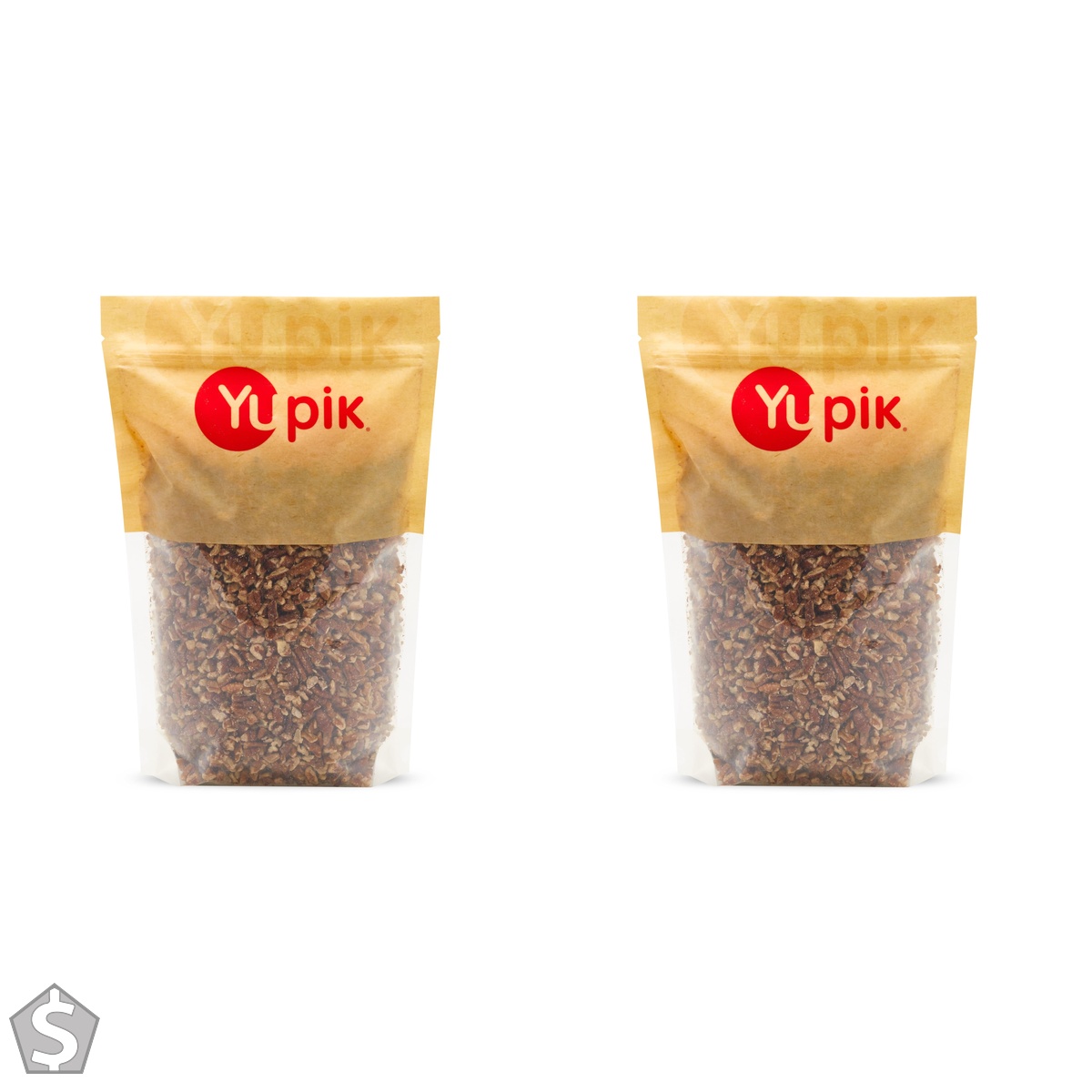 Yupik Raw Pecans, Medium Pieces, 1 kg, Kosher, Gluten-Free, Vegan, Chopped Crunchy Nuts, Unsalted, Unroasted, Source of Fiber, Healthy (Pack of 2)