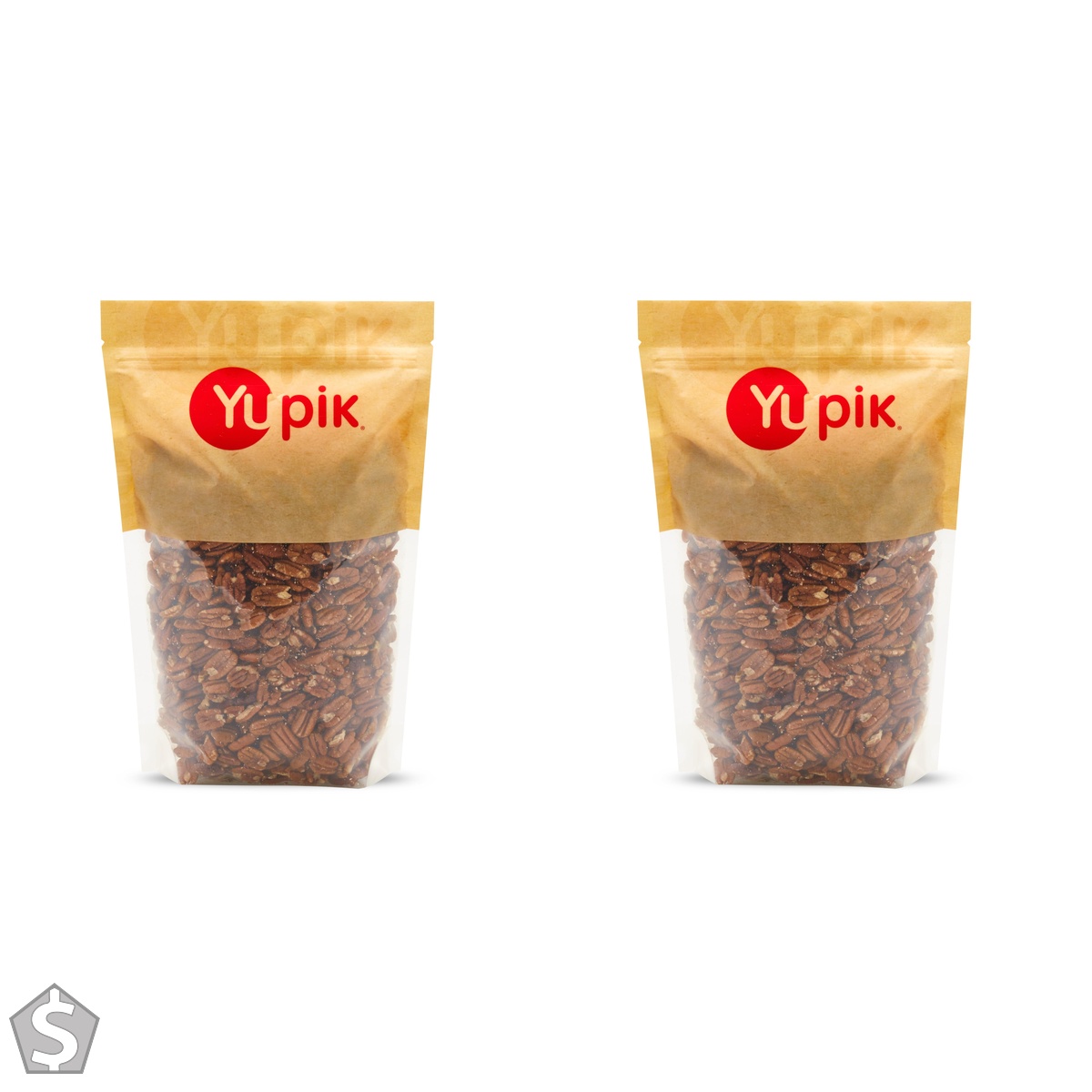 Yupik Medium Raw Pecans, Halves, 1 kg, Kosher, Gluten-Free, Vegan, Split Nuts, Pieces, Unsalted, Unroasted, Oil-Free, Source of Fiber (Pack of 2)