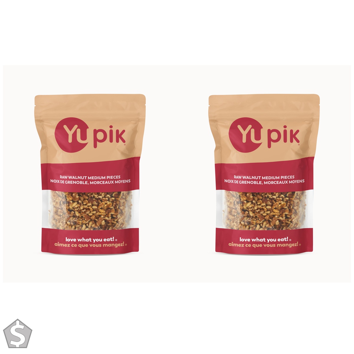 Yupik Raw Walnuts, Medium Pieces, 1 kg, Kosher, Gluten-Free, Vegan, Chopped Nuts, Unsalted, Unroasted, Source of Omegas, Healthy Snacks (Pack of 2)