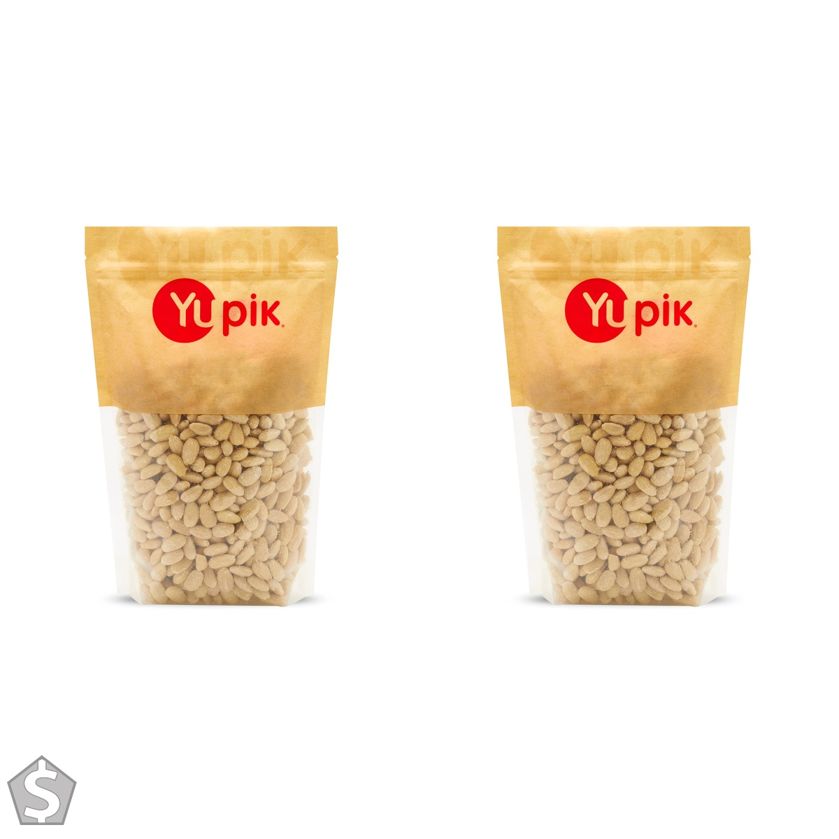 Yupik Whole Blanched Almonds, 1Kg, Skinless, Unsalted, Gluten-Free, Kosher, Raw, Good Source Of Protein, Fiber, Iron & Calcium, Low In (Pack of 2)