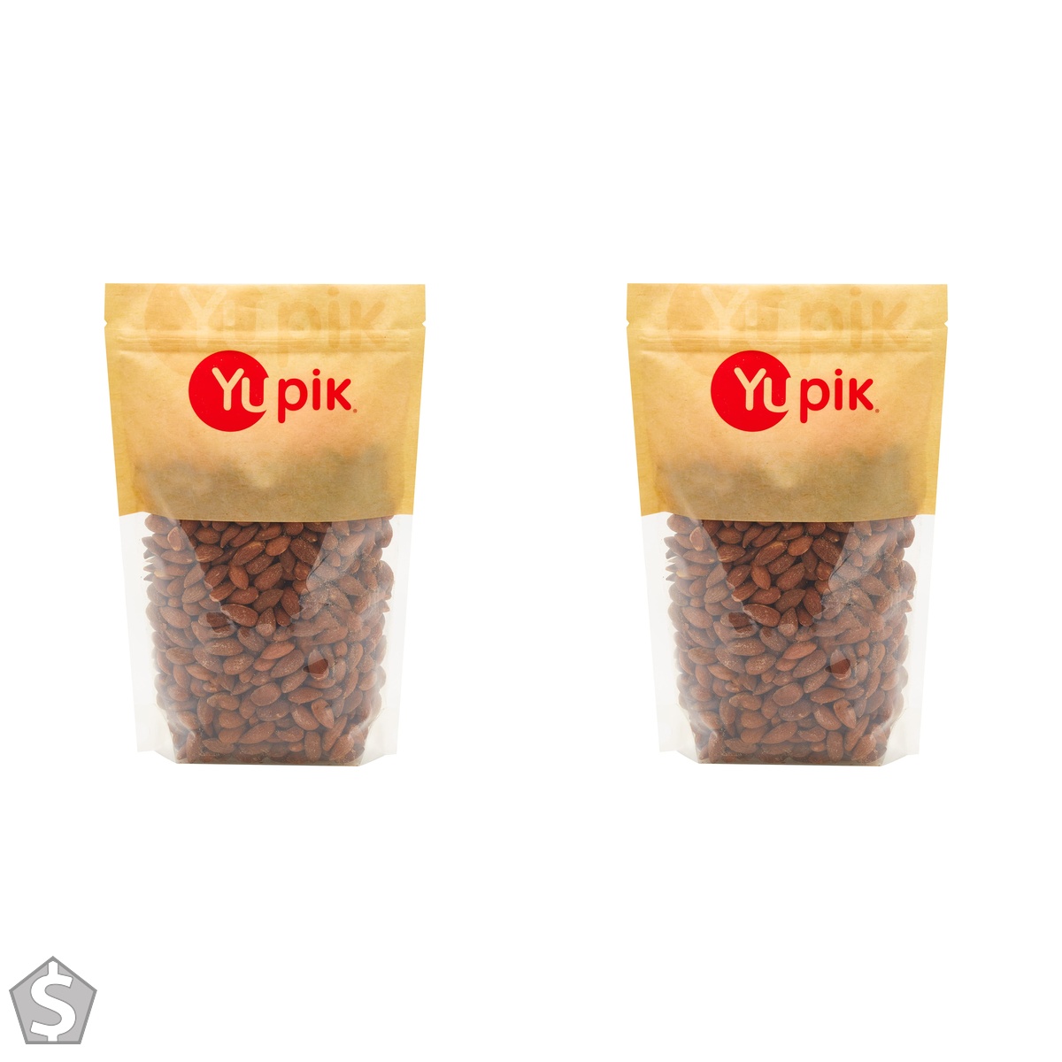 Yupik Roasted Salted Almonds, 1 kg, Gluten-Free, Kosher, Crunchy Savory Snacks, Roasted Almonds with Sea Salt, Protein Nuts 1 kg (Pack of 2)