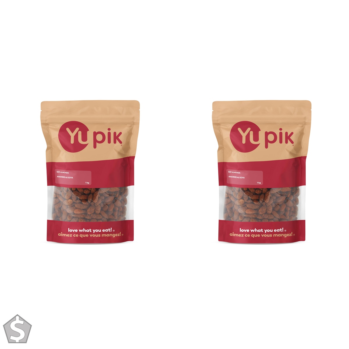 Yupik Soy Almonds, 1 kg, Kosher, Seasoned Nuts, Lightly Coated with Soy Sauce, Salty Flavor, Source of Fiber, Crunchy, Savory Snacks 1 kg (Pack of 2)