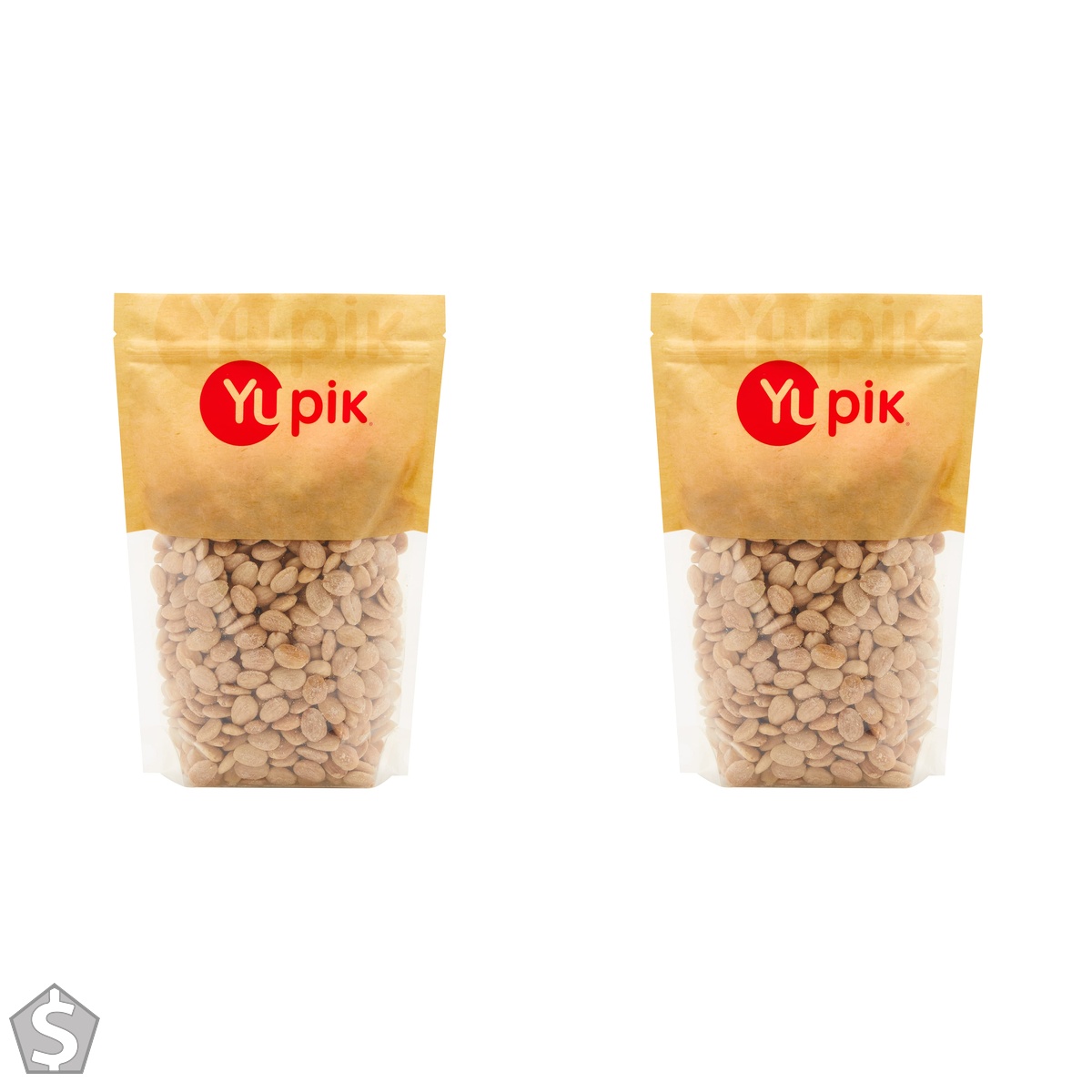 Yupik Roasted Sea Salted Marcona Almonds, 1 kg, Gluten-Free, Vegan, Kosher, Whole Nuts, Salted, Skinless, Blanched, Seasoned Nuts, with (Pack of 2)