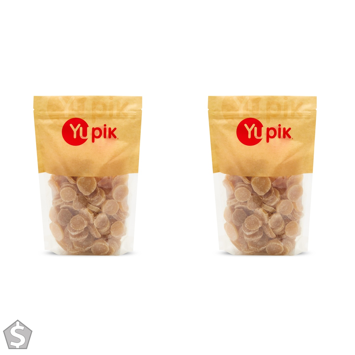 Yupik Crystallized Ginger Rounds, 1 kg, Kosher, Chewy Ginger Root, Sugar Coated Round Slices, Candied Ginger, Sweet Snacks, Ideal for (Pack of 2)