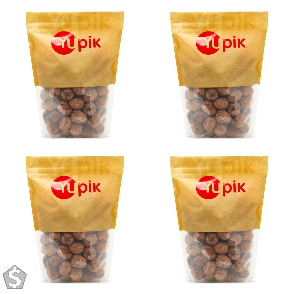 Yupik Natural Walnuts In Shell, 1 kg, Kosher, Gluten-Free, Vegan, Raw Nuts in Shell, Whole & Natural, Unroasted, Unsalted, Source of (Pack of 4)