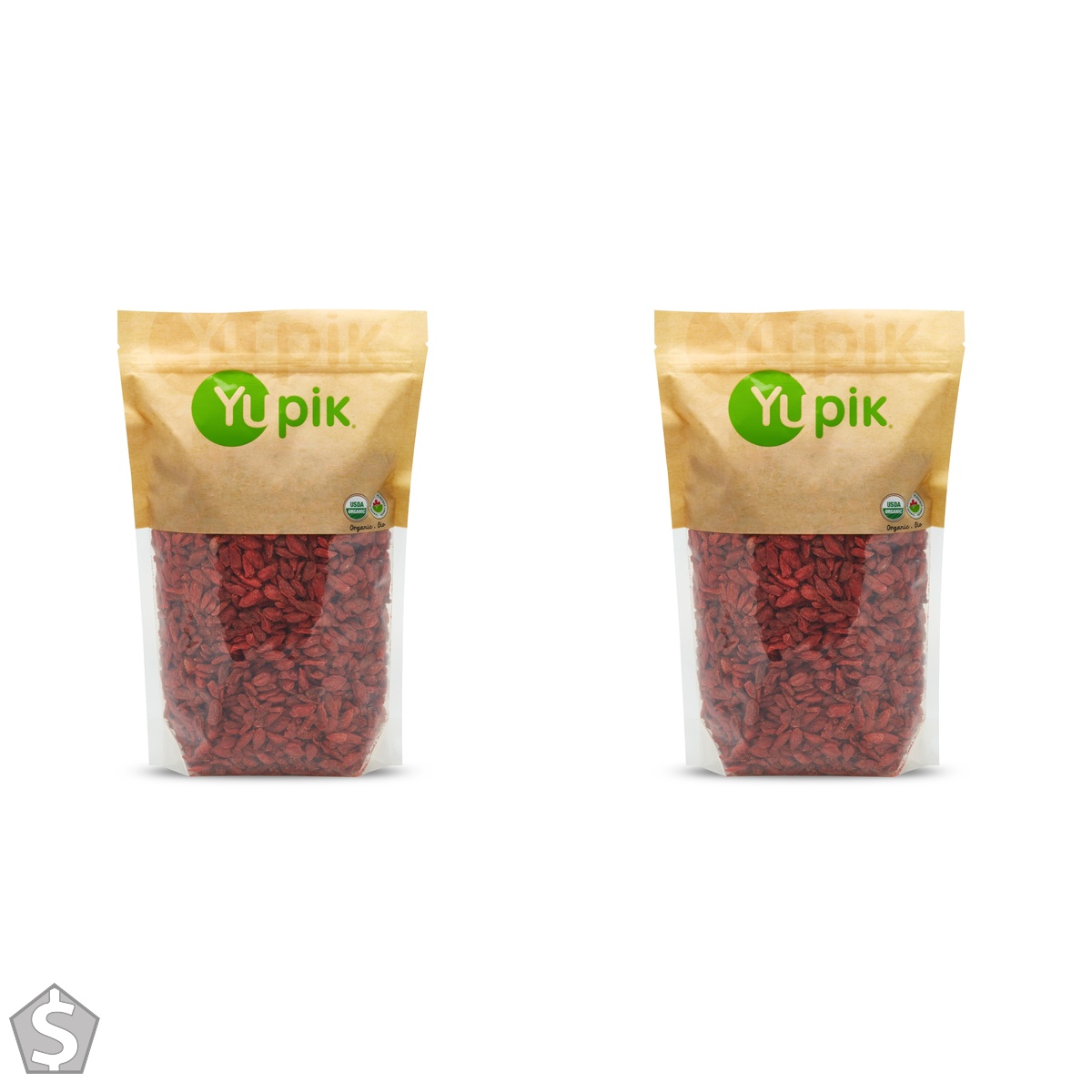 Yupik Organic Dried Goji Berries, 1 kg, Gluten-Free, Non-GMO, Vegan, Dried Fruits, Wolfberries, Sulphite-Free, Superfood, High in Vitamin (Pack of 2)