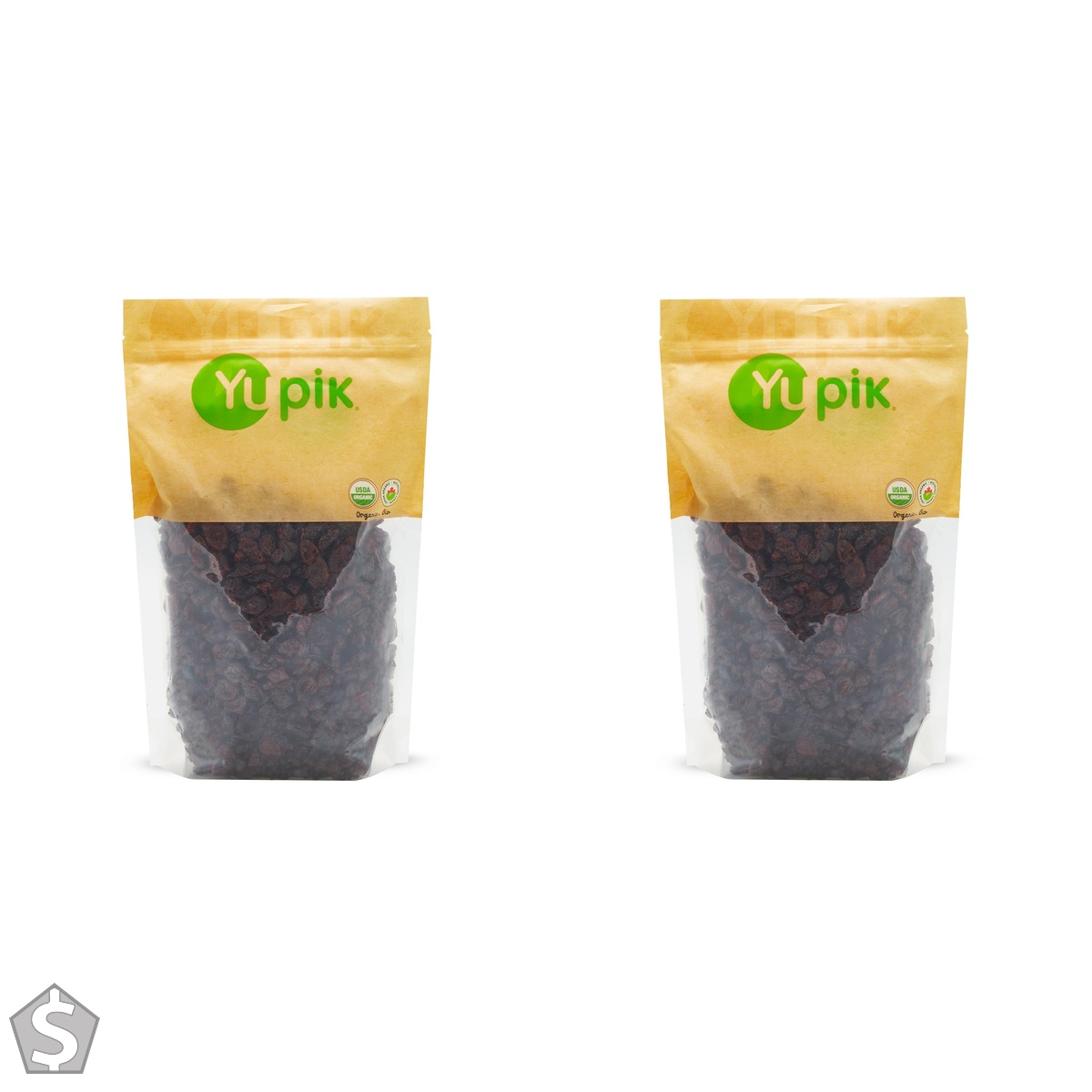 Yupik Organic Cranberries, Apple Juice Infused, 1 kg, Non-GMO, Gluten-Free, Vegan, Kosher, Dried Fruits, No Added Sugar, Plump & Chewy (Pack of 2)