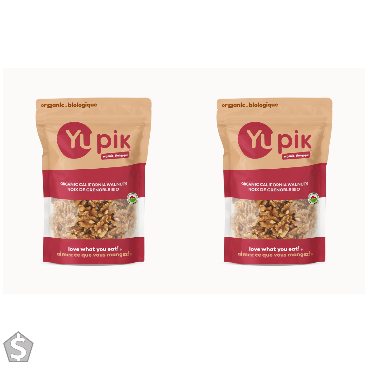 Yupik Organic Raw Walnuts, Halves, 1 kg, Kosher, Gluten-Free, Non-GMO, Vegan, Half Nuts, Unsalted, Unroasted, Source of Omegas, Healthy (Pack of 2)