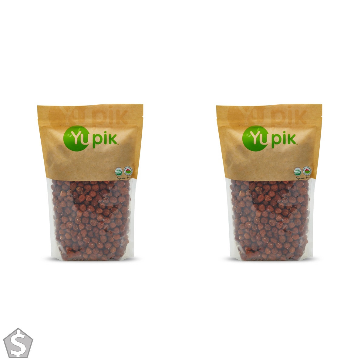 Yupik Organic Raw Hazelnuts, 1 kg, Gluten-Free, Non-GMO, Kosher, Vegan, Raw Nuts, Filberts, Whole Hazelnuts With Skin, Unsalted (Pack of 2)