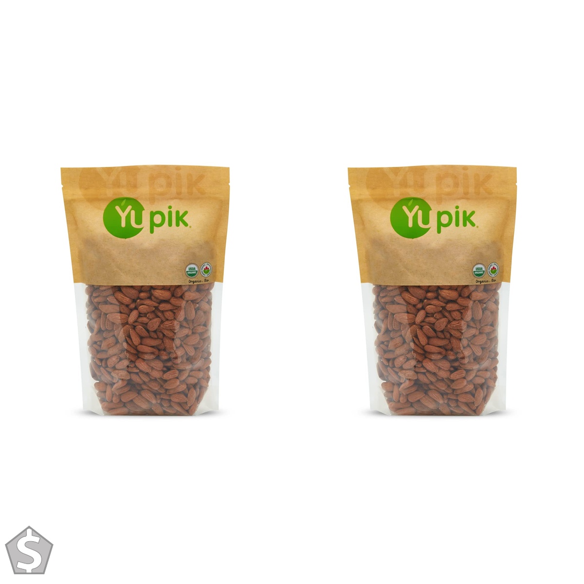 Yupik Organic Raw European Almonds, 1Kg, Non-GMO, Vegan, Gluten-Free, Good Source of Protein, Fiber, Iron & Calcium, Low in Carb 1 kg (Pack of 2)