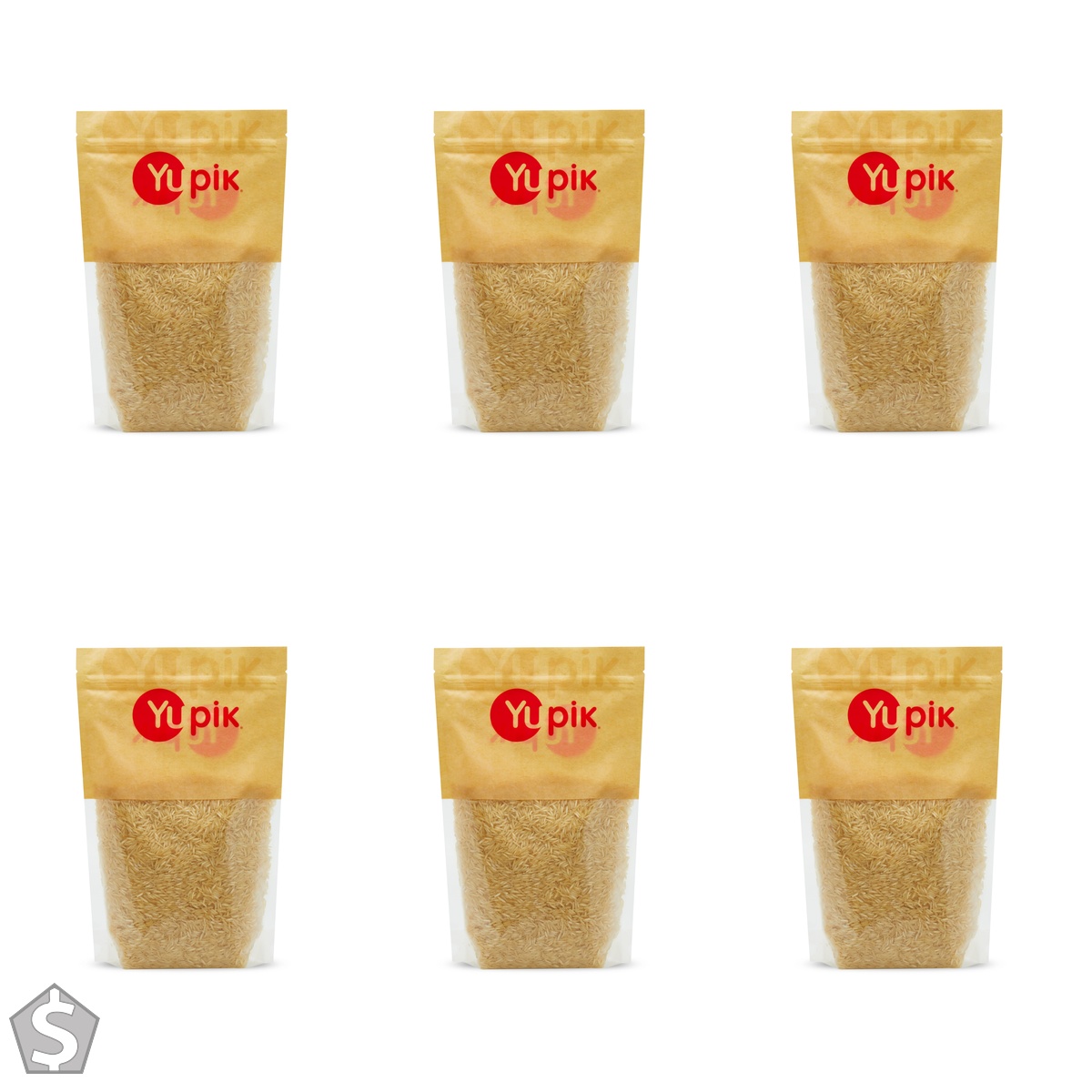 Yupik Basmati Rice, 1 kg, Gluten-Free, Vegan, Sugar-Free, Salt-Free, Fragrant Rice, Easy Preparation, Ideal for Recipes, Side Dishes (Pack of 6)