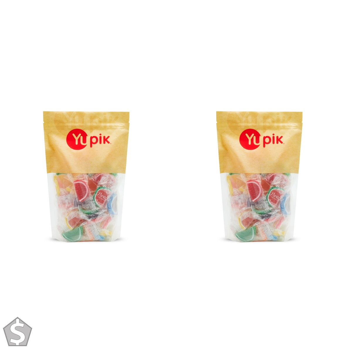 Yupik Wrapped Fruit Flavored Jelly Slices, 1 kg, Gluten-Free, Individually Wrapped Candy, Fruity Flavors, Sugary Coating, Delicious (Pack of 2)