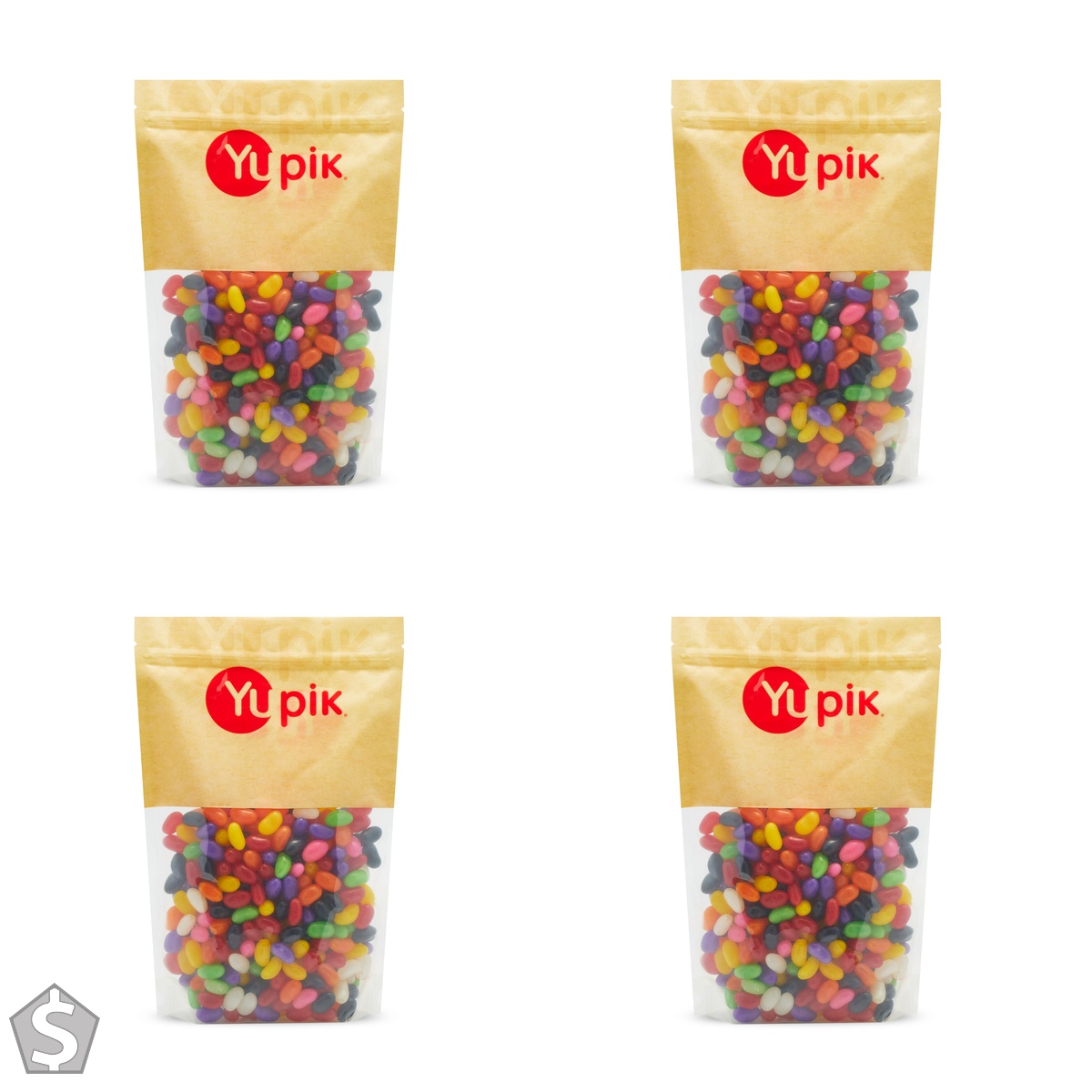 Yupik Jelly Beans, 1 kg, Chewy, Multicolored, Sweet Flavor, Classic Candy, Fun & Nostalgic, Delicious Snacks, Ideal for Gifting, Baking (Pack of 4)