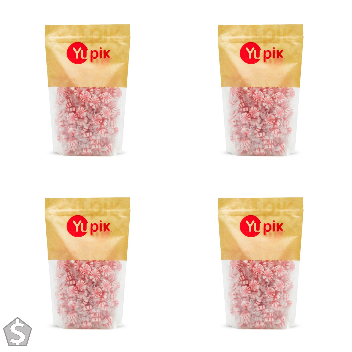 Yupik Red Pinwheel Mints, 1 kg, Hard Candies, Individually Wrapped, Refreshing Sweet Minty Flavor, Classic Treat, Delicious Snacks, Ideal (Pack of 4)