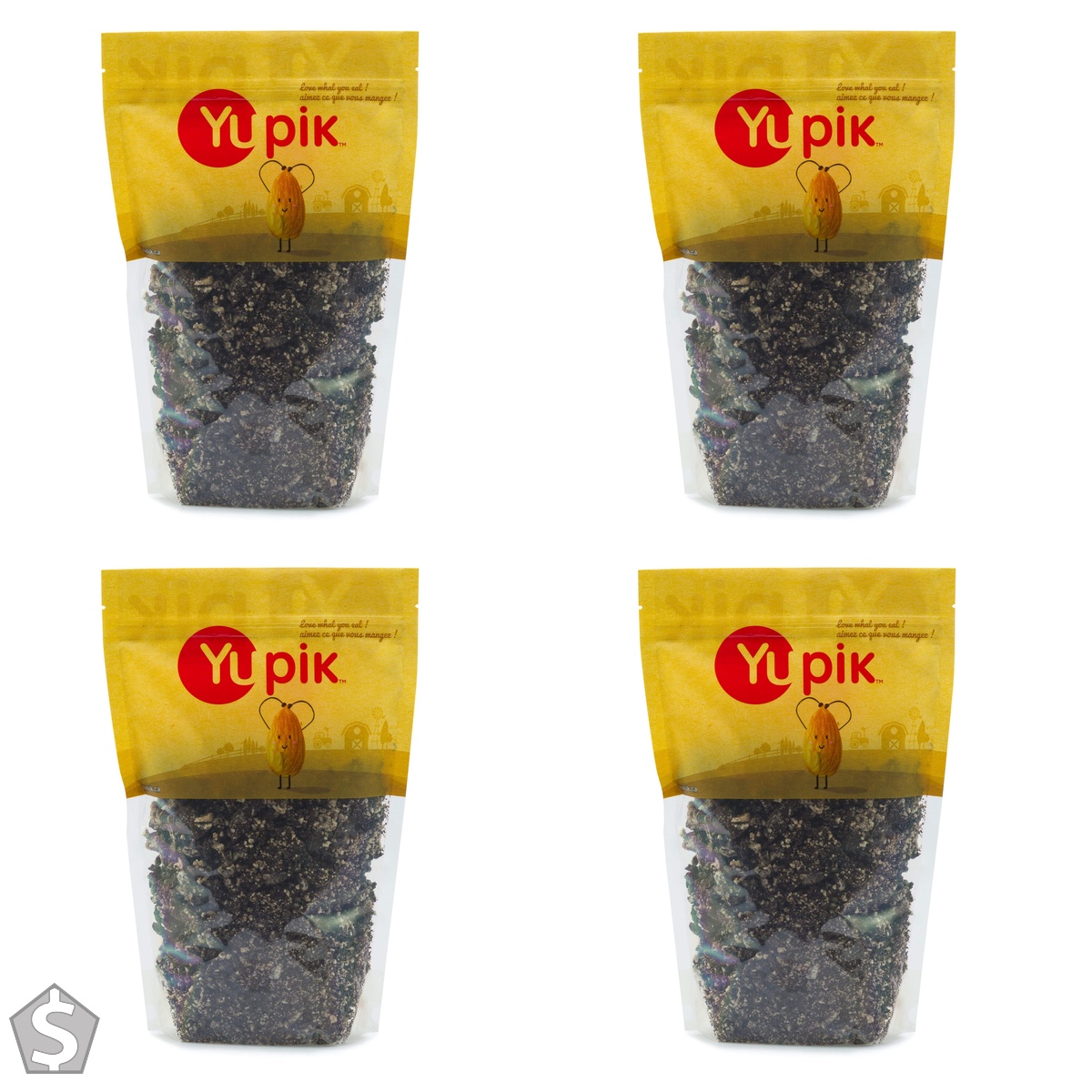 Yupik Chocolate Cookies N' Cream, Crushed Pieces, 1 kg, Kosher, Cream Filled Chocolate Cookies, Pieces & Crumbs, Crunchy Topping, Sweet (Pack of 4)