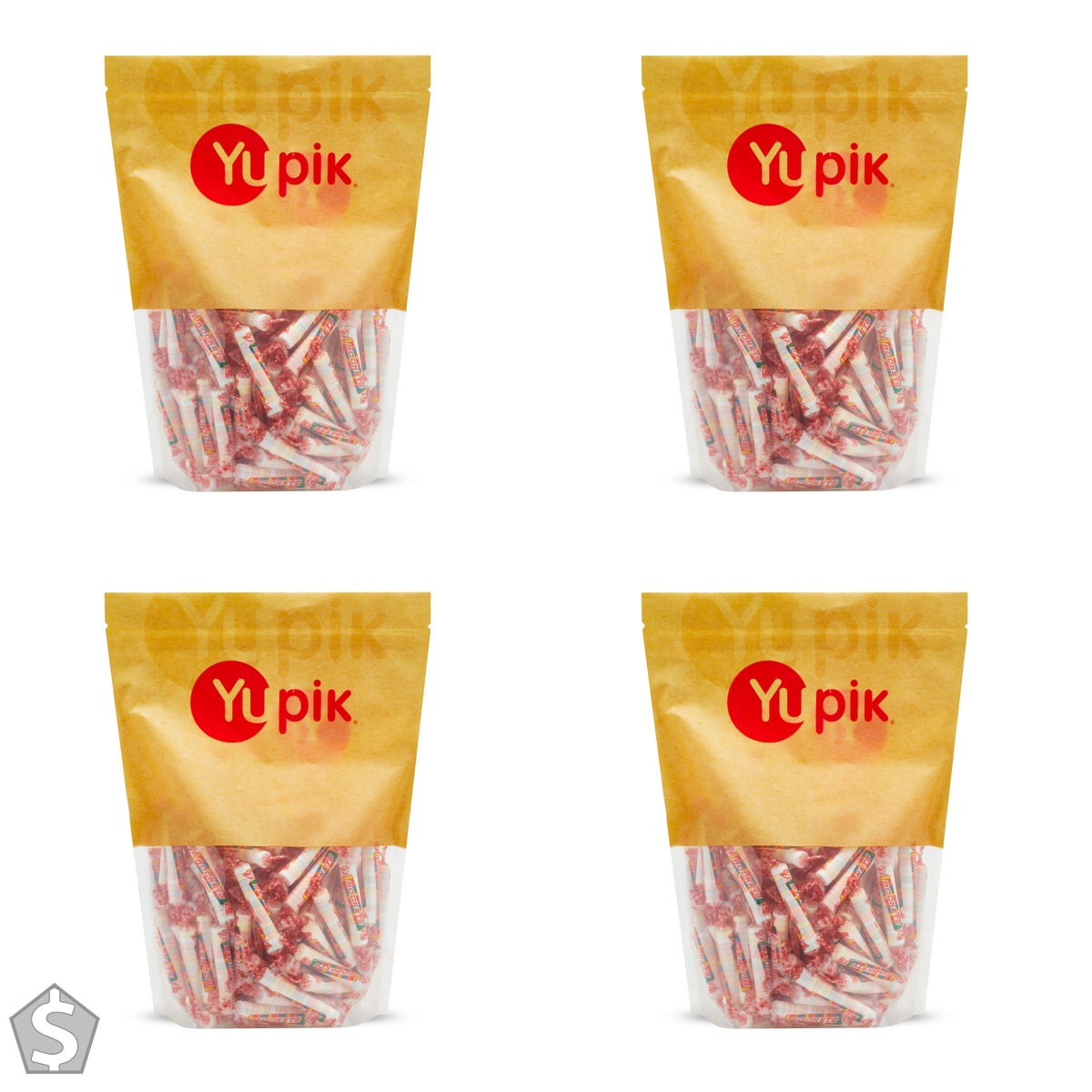 Yupik Candy Rockets, 1 kg, Gluten-Free, Multicolored Pressed Candies, Individually Wrapped, Sweet & Fruity Flavors, Trick or Treat (Pack of 4)