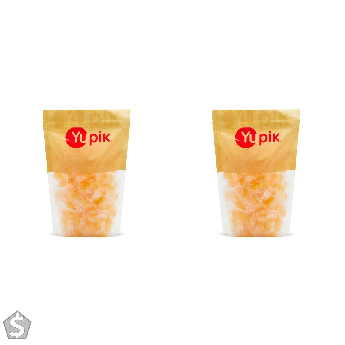 Yupik Sugar-Free Butterscotch Candies, 1 kg, Individually Wrapped Hard Candy with Caramel Flavour, Low-Calorie, Fat-Free, No Sugar Added (Pack of 2)