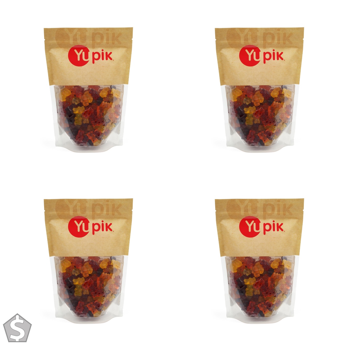Yupik Gummy Bears with 20% Real Fruit Juice, 500g, Cholesterol Free, Natural Colours, Fruit Flavours, Perfect for Snacking, Topping & (Pack of 4)