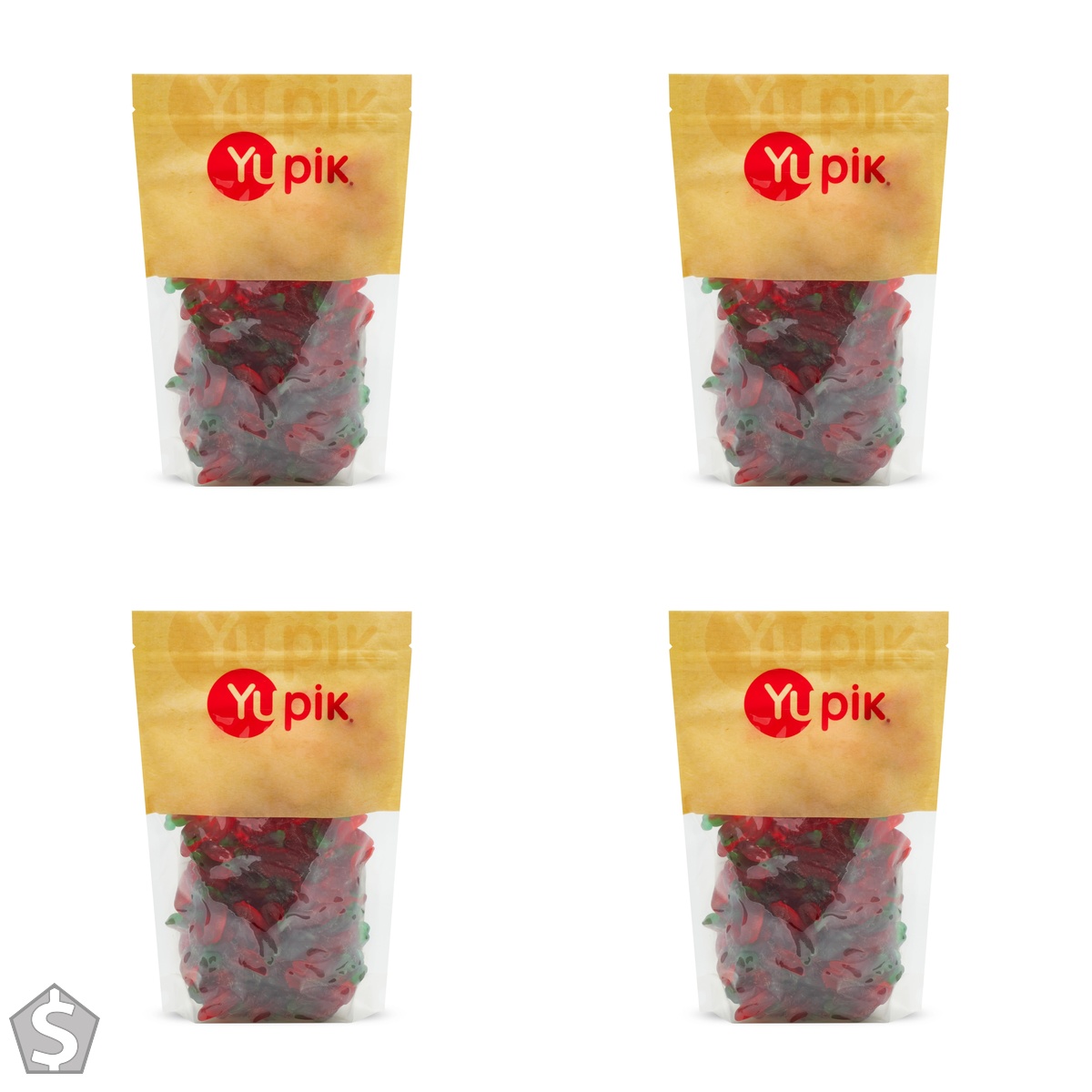 Yupik Gummy Red Peppers, 1 kg, Gluten-Free, Cherry Flavored, Soft & Chewy, Colorful Gummies, Fun Treat, Sweet Candy, Delicious Snack (Pack of 4)