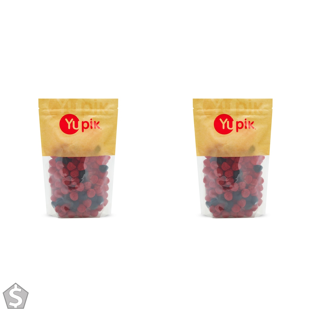 Yupik Gummy Wild Berries, 1 kg, Gluten-Free, Crunchy & Chewy Gummies, Fruity Flavor, Raspberry & BlackBerry-Shaped, Fun Treat, Sweet (Pack of 2)